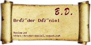 Bröder Dániel névjegykártya